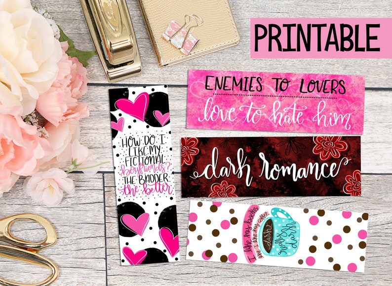 Printable Dark Romance Genre Bookmarks Set of 4 - Etsy