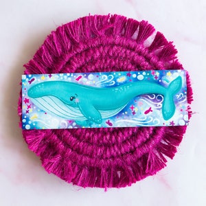 Whale Bookmark - Matte Bookmark - Cute Bookmark - Book Lover - Ocean Bookmark