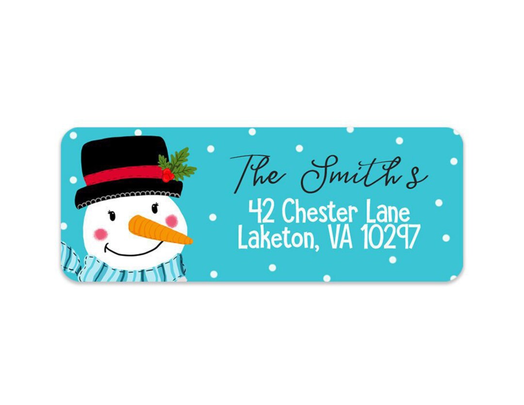 Christmas Snowman Address Labels Return Address Label - Etsy