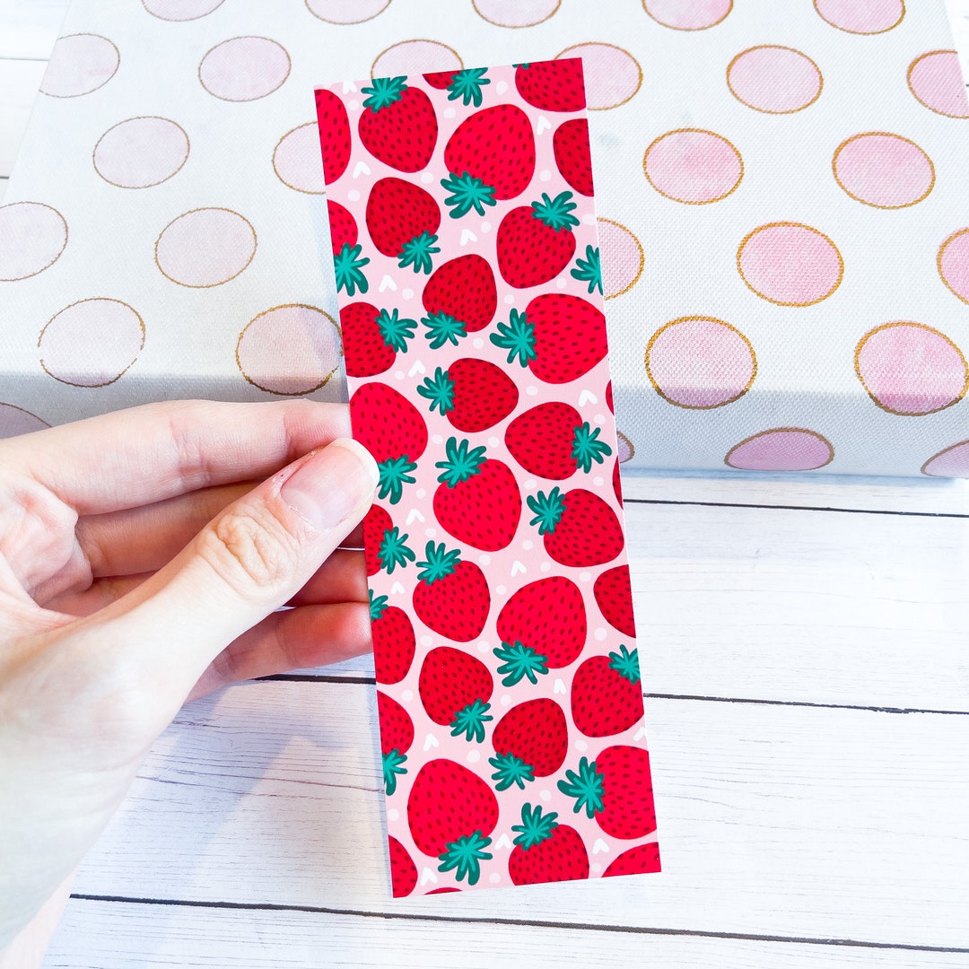 Strawberry Bookmark Summer Bookmark Matte Bookmark Etsy