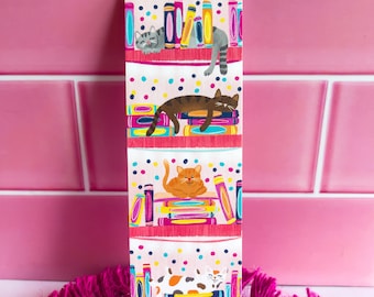 Cat Bookshelves Bookmark - Cute Bookmark - Book Lover - Cat Mom