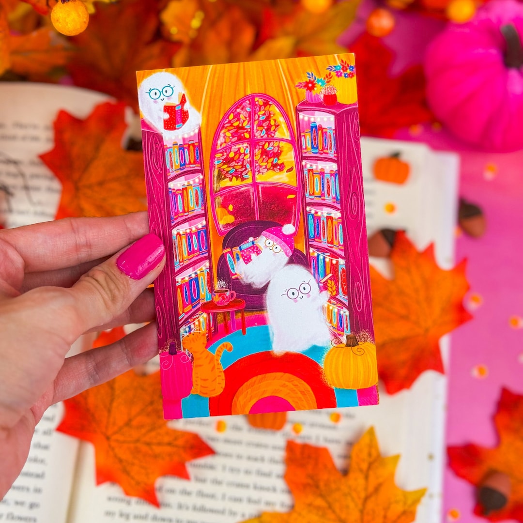 Inside the Pumpkin Library Wide Bookmark - Fall Bookmark - Etsy