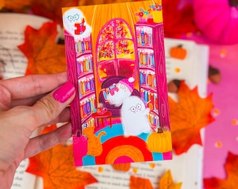 Inside the Pumpkin Library Wide Bookmark - Fall Bookmark