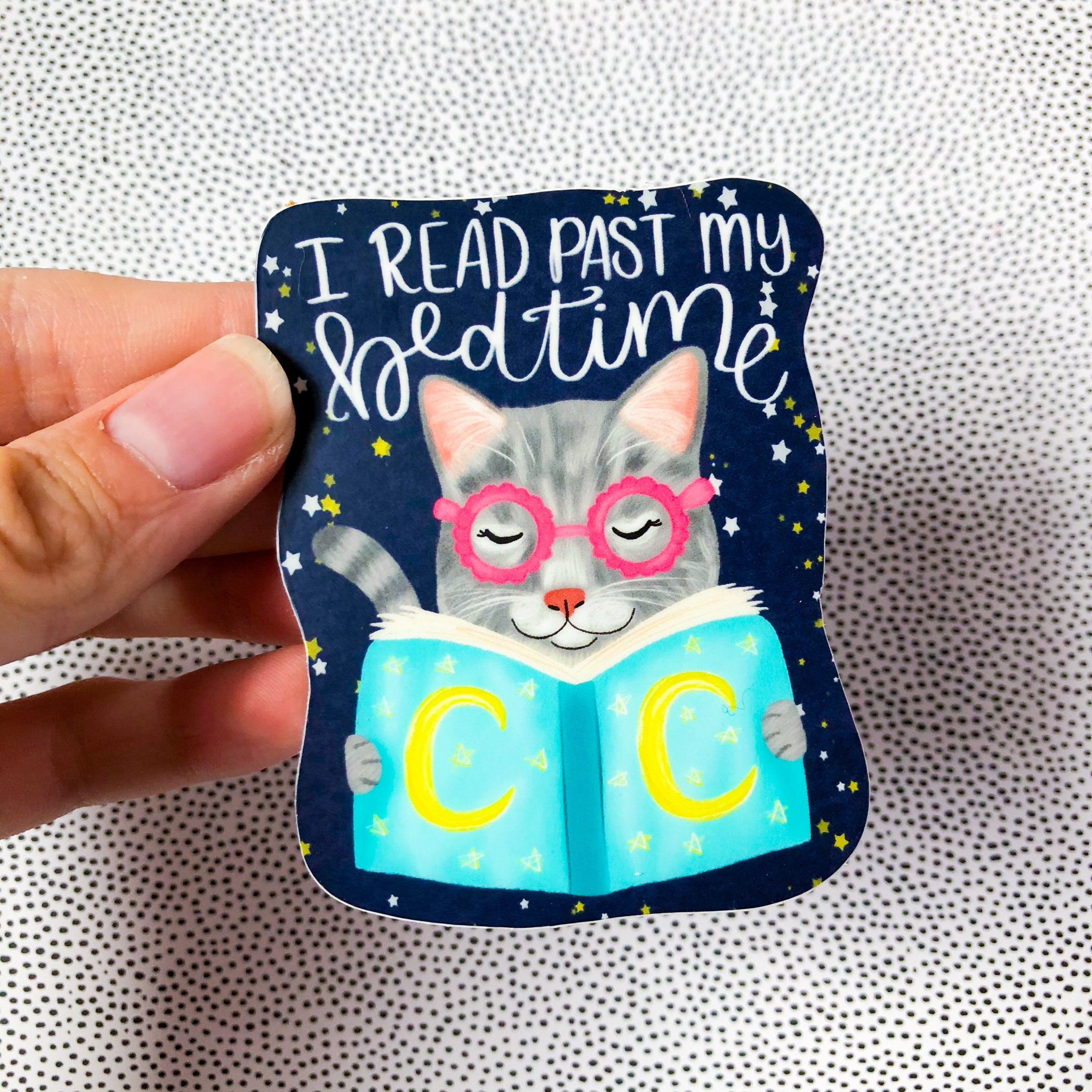 I Read Past My Bedtime Vinyl Sticker Bookish Sticker Laptop Etsy