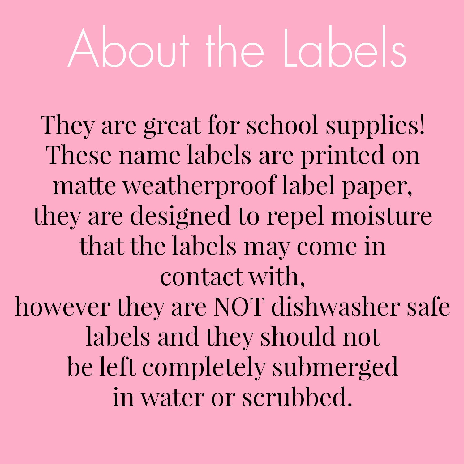 Back to School Name Labels for School Supplies, Waterproof, Dishwasher and  Microwave Safe, Personalized Name Stickers 