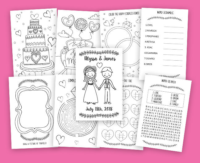 Printable Kids Wedding Coloring Book Wedding Activity Book Etsy