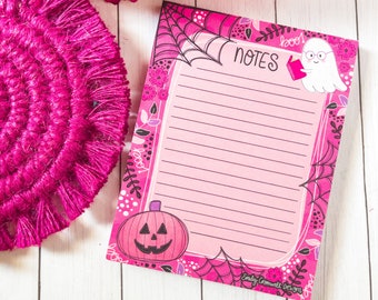 Halloween Bookworm Notepad 4.25" x 5.5" - Bookworm Gift - Notepad