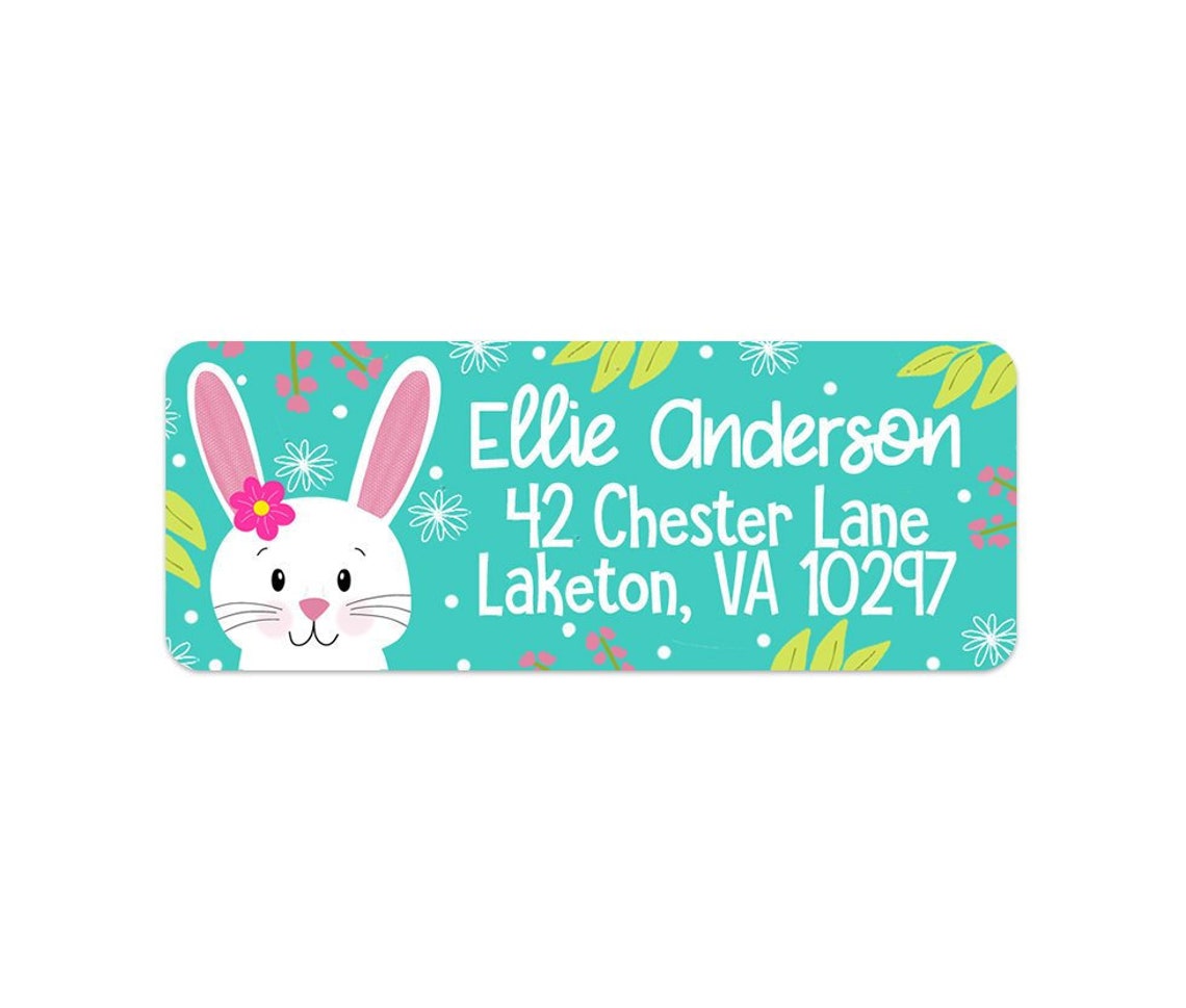Bunny Address Labels Easter Bunny Address Labels Bunny Etsy