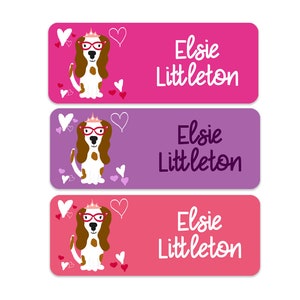 Puppy Name Labels - Girls Name Labels - Kids School Name Labels - Personalized Name Labels - 30 Labels