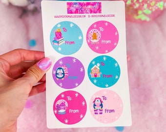 Sugar Plum Christmas Gift Tag Stickers