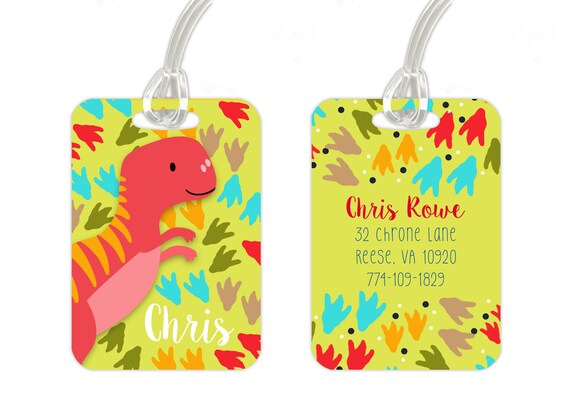 dinosaur luggage tag
