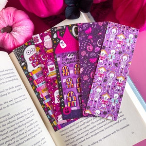 Mystical Halloween Bookmark Set or Individual, Matte Bookmark, Cute Bookmark, Ghost, Spooky Season, Pumpkin