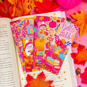 Whimsical Fall Bookmark Set or Individual