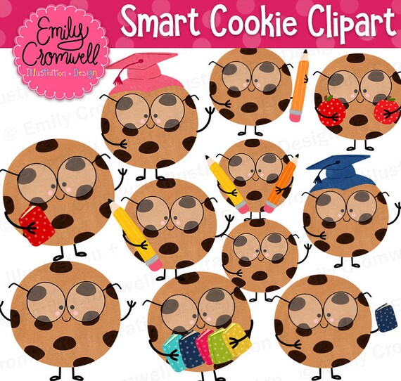 Smart Cookie Digital Clipart Cookie Clipart Commercial Use Etsy