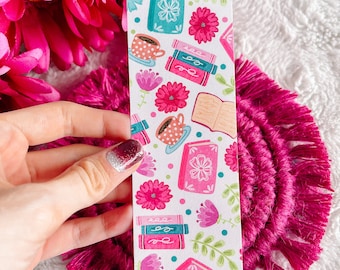 Bookish Florals Bookmark - Cute Bookmark - Floral Bookmark