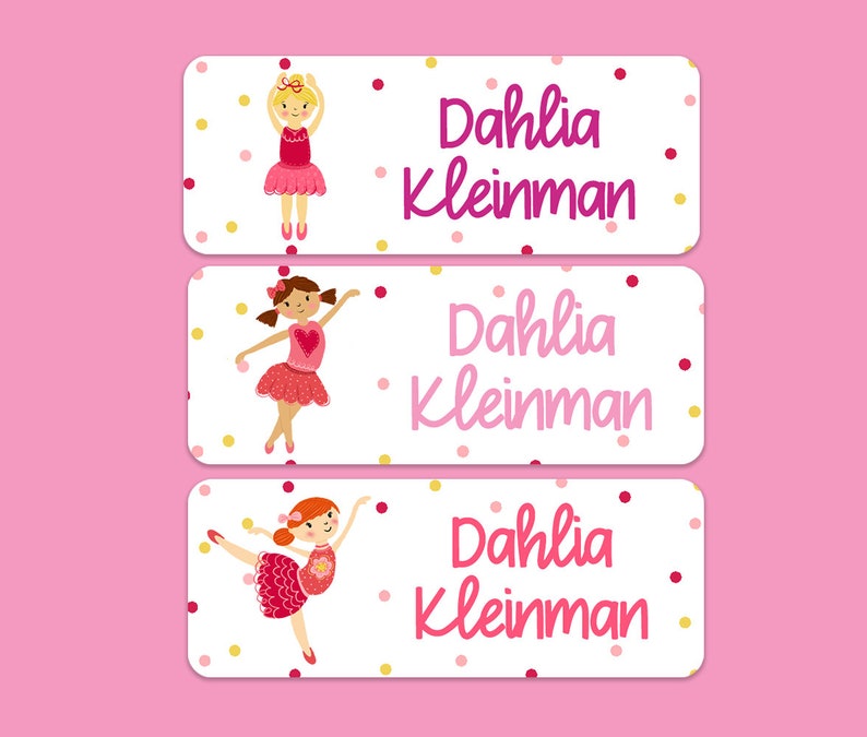Ballerina Name Labels Girls Name Labels Kids School Name Etsy