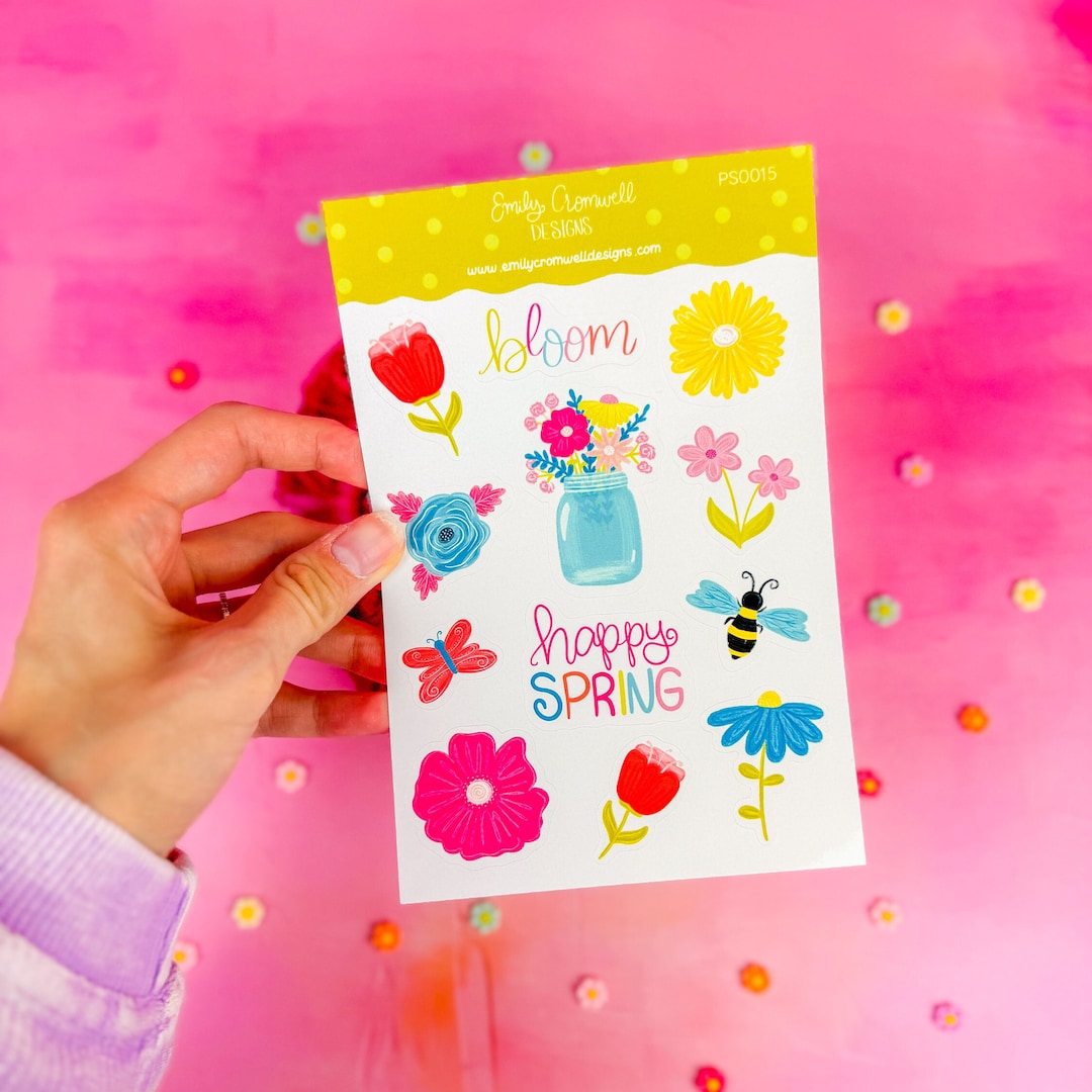 Spring Blooms Planner Stickers PS0015, Bullet Journal Stickers ...