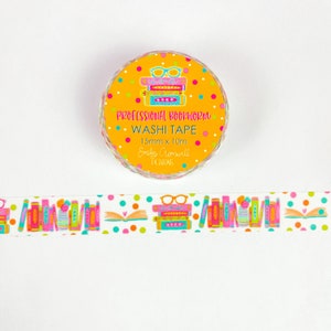 Professional Bookworm Washi Tape - 1 Roll Washi Tape - Decorative Tape - Bullet Journal Tape - Bookish Washi