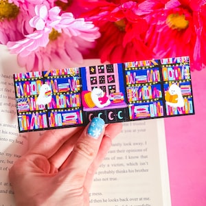 Haunted Library Bookmark - Halloween Bookmark - Matte Bookmark - Illustrated Bookmark