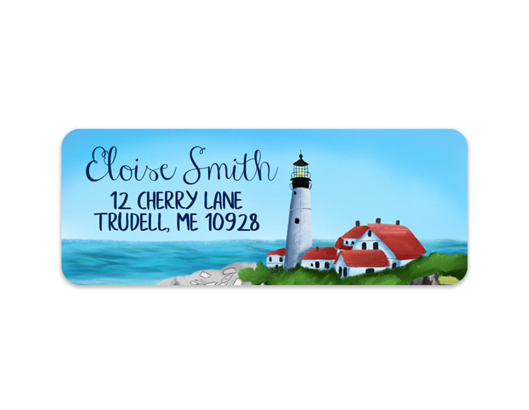 Lighthouse Address Labels Coastal Address Labels Lighthouse Return