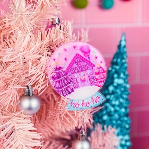 Winter Bookshop Ornament - Acrylic Christmas Ornament - Holiday Ornament