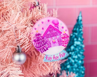 Winter Bookshop Ornament - Acrylic Christmas Ornament - Holiday Ornament