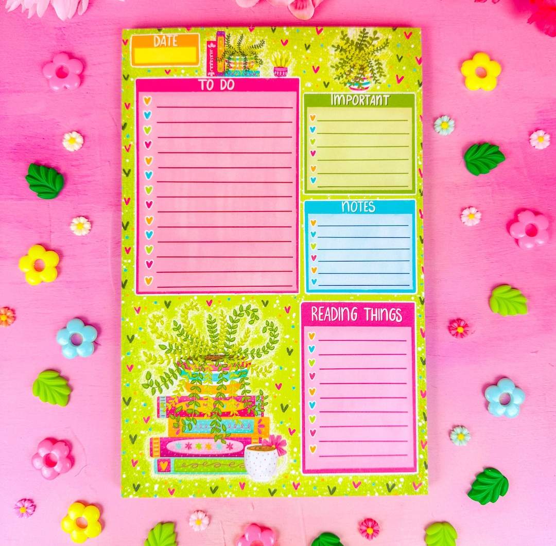 Botanical Notepad Botanical Daily Planner Notepad 5.5