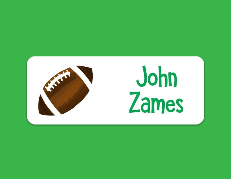 Football Name Labels Boys Name Labels Kids School Labels Etsy