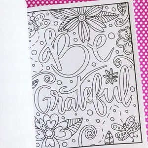 Inspirational Coloring Book Positive Vibes Adult Coloring Book Cute Coloring Book Anxiety Gift image 3