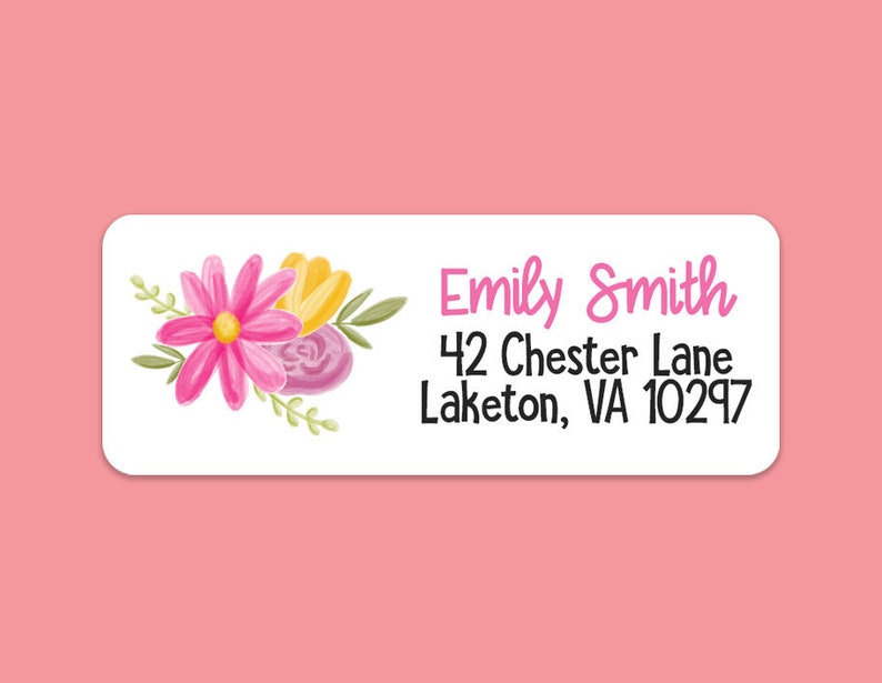 Watercolor Floral Address Labels Flower Address Labels Etsy