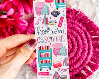 Bookworm Essentials Bookmark - Cute Bookmark - Book Cart
