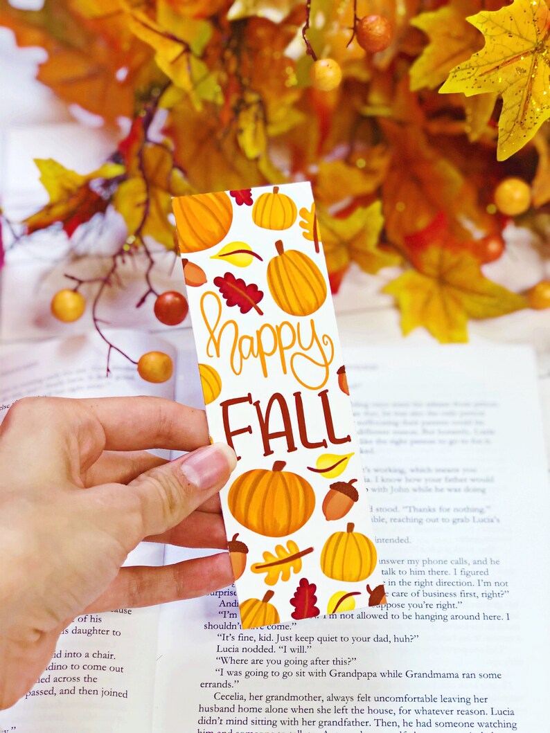 Fall Bookmark Set or Individual Matte Bookmark Cute Etsy