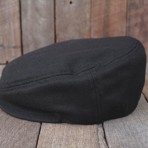 Black Flat Cap Men's Fashion Cap Wool Hat Paperboy Hat Newsboy Hat Vintage Cap image 1