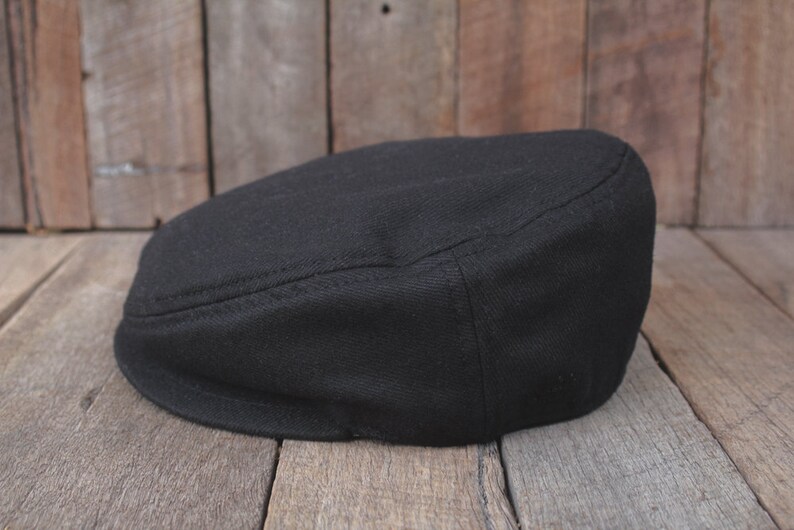 Black Flat Cap Men's Fashion Cap Wool Hat Paperboy Hat Newsboy Hat Vintage Cap image 1