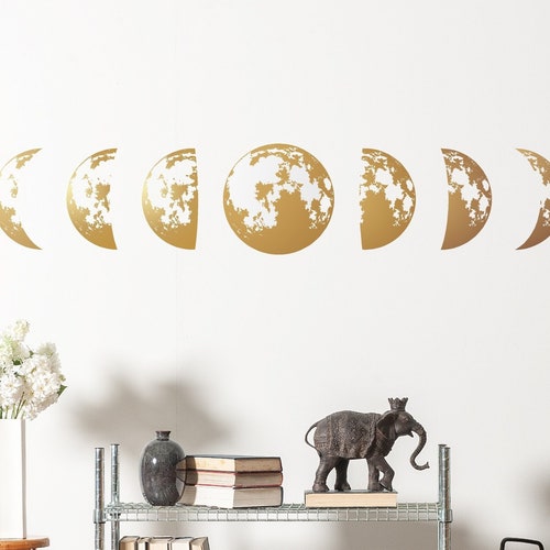 Large Moon Wall Decal Moon Stickers Bohemian Decor Etsy
