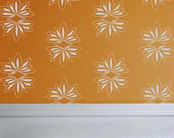 Art Deco Wall Decals, Removable Vinyl Floral Stickers, Vintage Damask Pattern