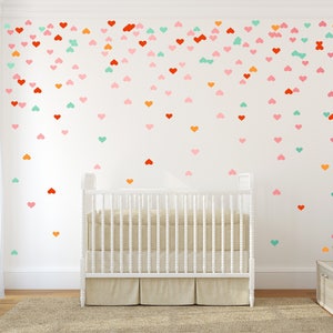 Colorful Rainbow Heart Wall Decal Stickers for Kids Room Decor