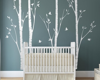 Birch Tree Wall Decal, Woodland Nursery Decor, Nursery Decals