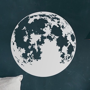 Vinilo decorativo de luna llena para pared - Decoración de pared bohemia celestial, adhesivo de vinilo removible para pared