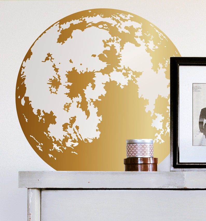 Large Moon Wall Decal Moon Stickers Bohemian Decor Etsy