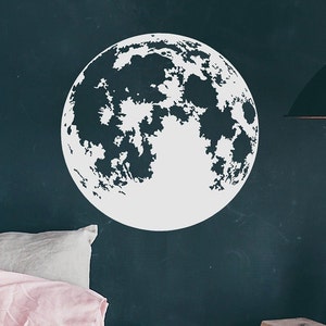 Gold Moon Decal Celestial Wall Decor Full Moon Wall Art - Etsy