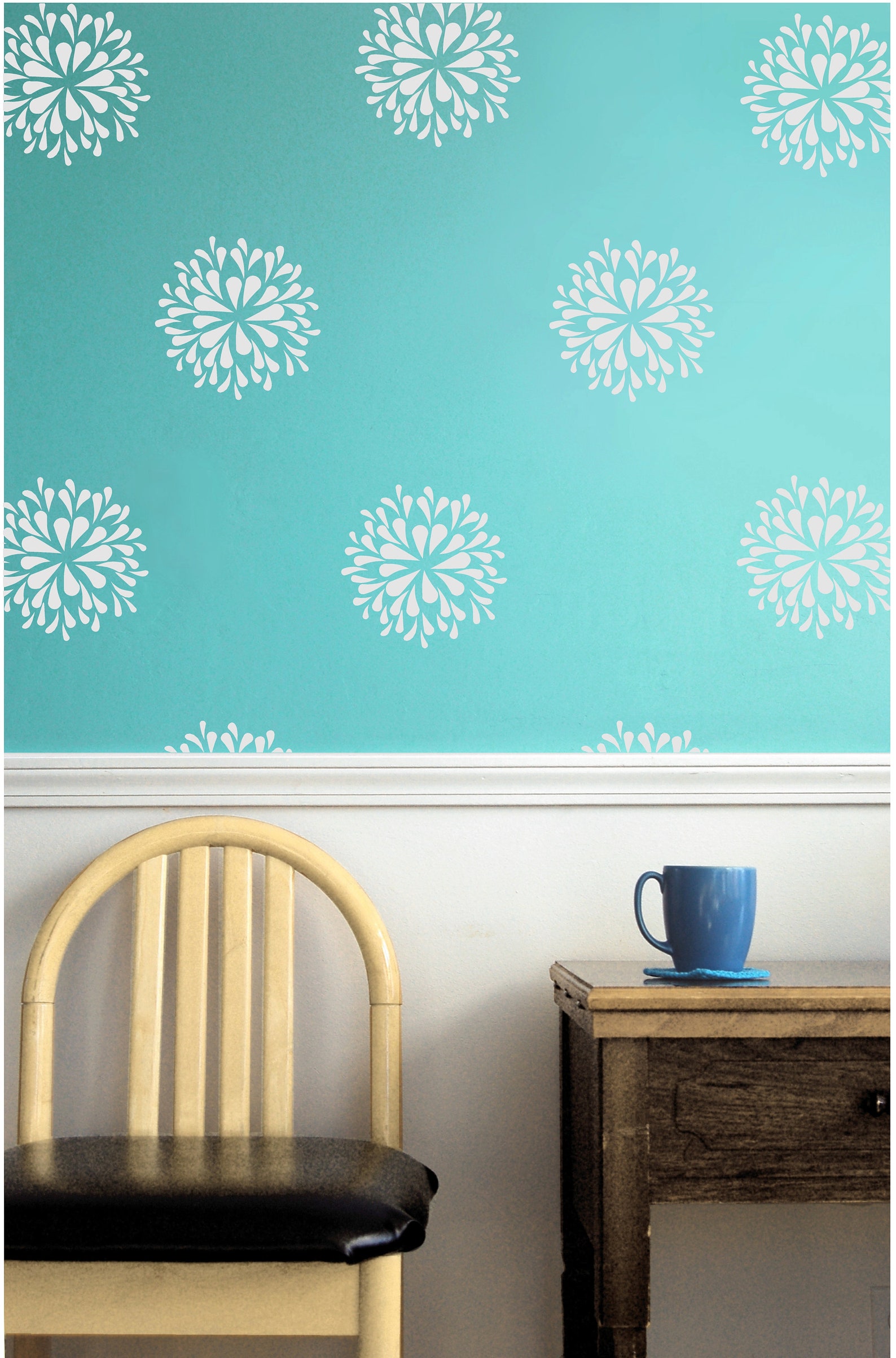 Flower Bloom Wall Decals White Flower Decals Living Room Etsy