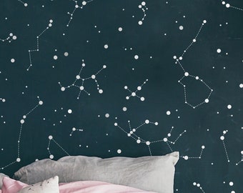 Constellation Wall Art Decals - Astronomy Zodiac Vinyl Stickers for Home Decor