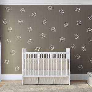 Baby Sheep Nursery Wall Decals - Removable Vinyl Farmhouse Stickers for Country Style Baby Nursery, Children&#39;s Playroom Decor