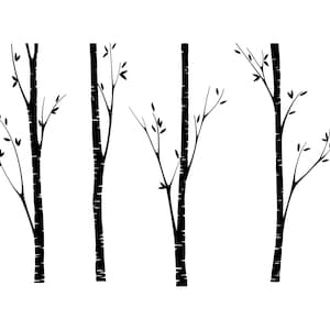 Birch Tree Wall Decals Birch Tree Decal White Tree Wall Decal Large Wall Mural Woodland Theme Wall Art Decor Nursery Wall Decor image 4