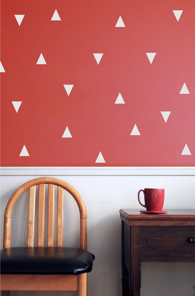 White Triangle Wall Decor Wall Decal Triangle Pattern
