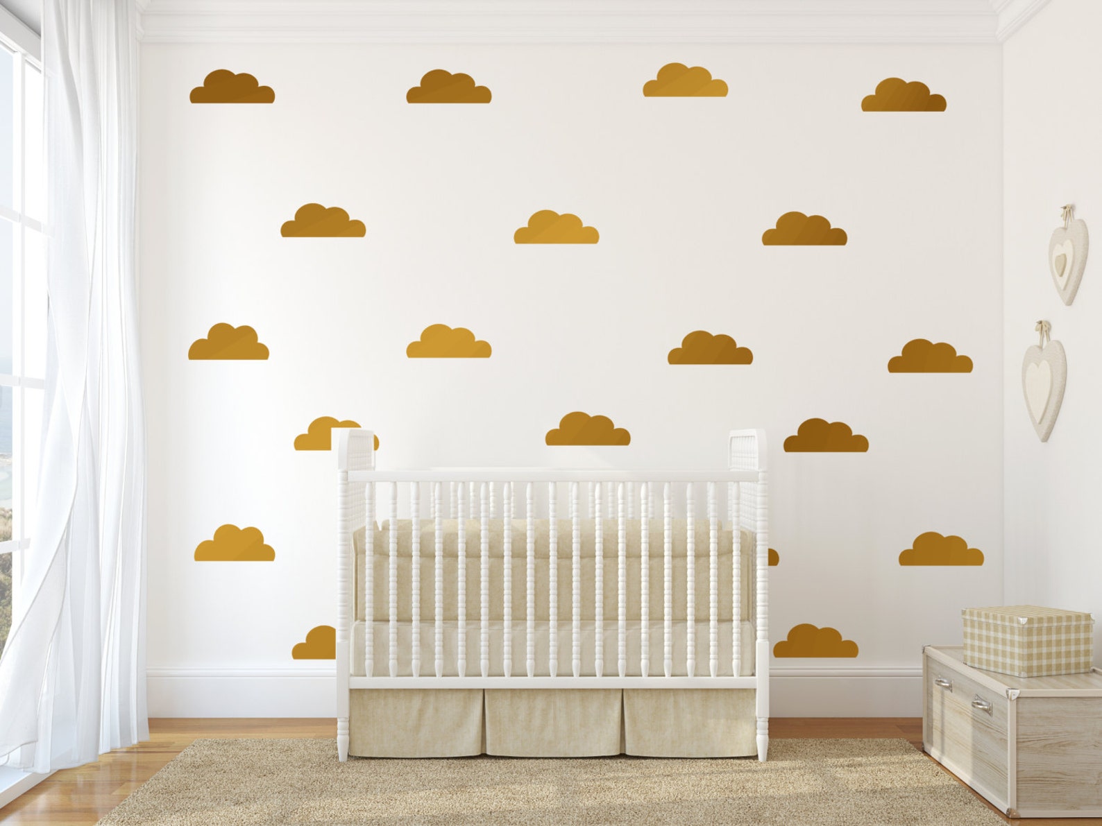 Cloud Decal Gold Cloud Wall Decals Silver Clouds Wall Decals Etsy