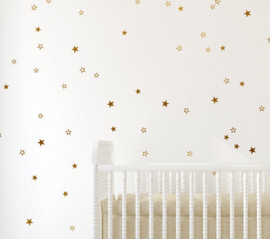 Gold Star Decals Gold Cut Out Stars, Cute Little Stars, Delicate Star  Pattern, Gold Pattern Gold Wall Decals by Jesabi 