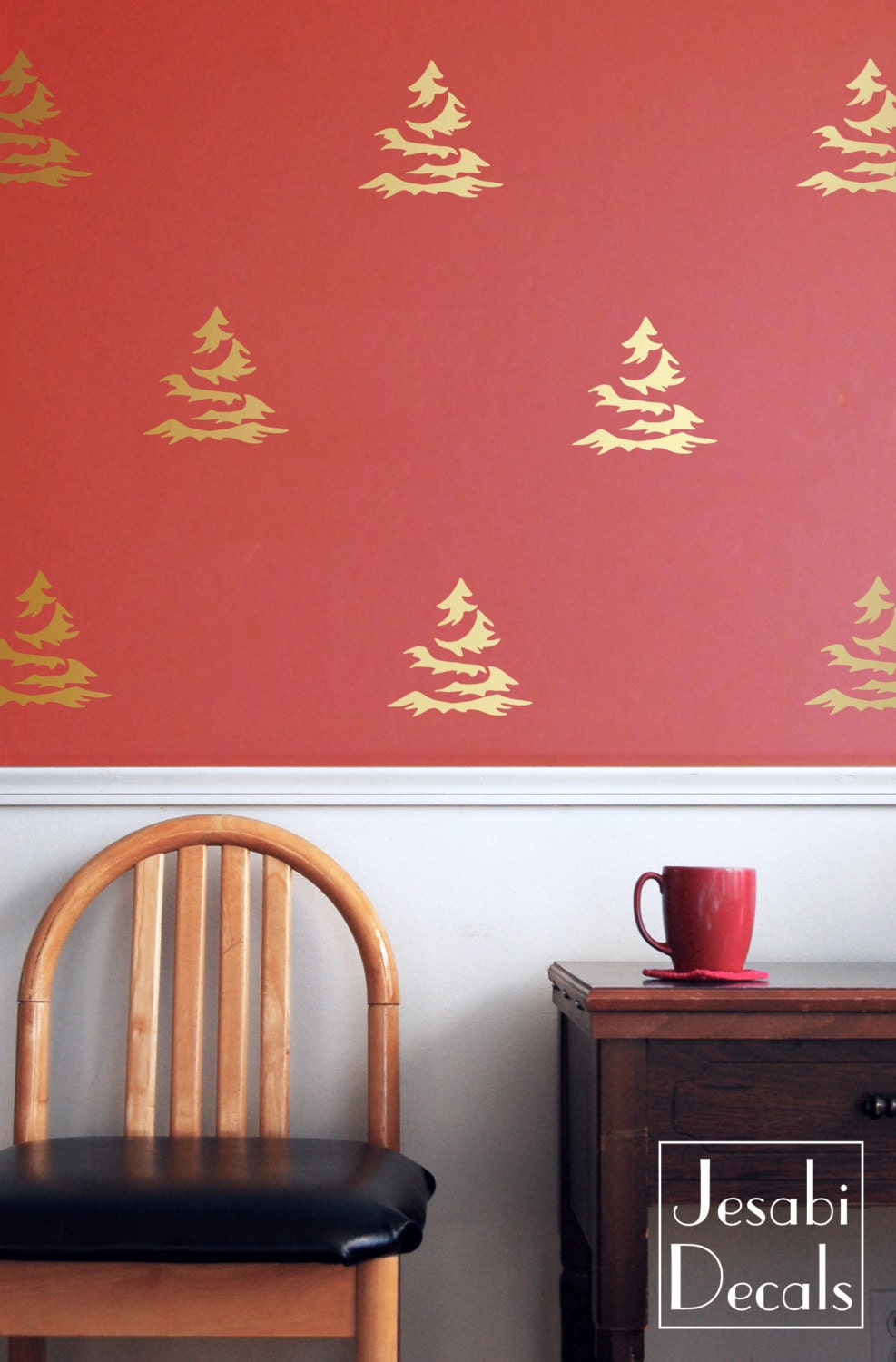 49x27.5 Inch Merry Christmas Wall Decals Christmas Tree
