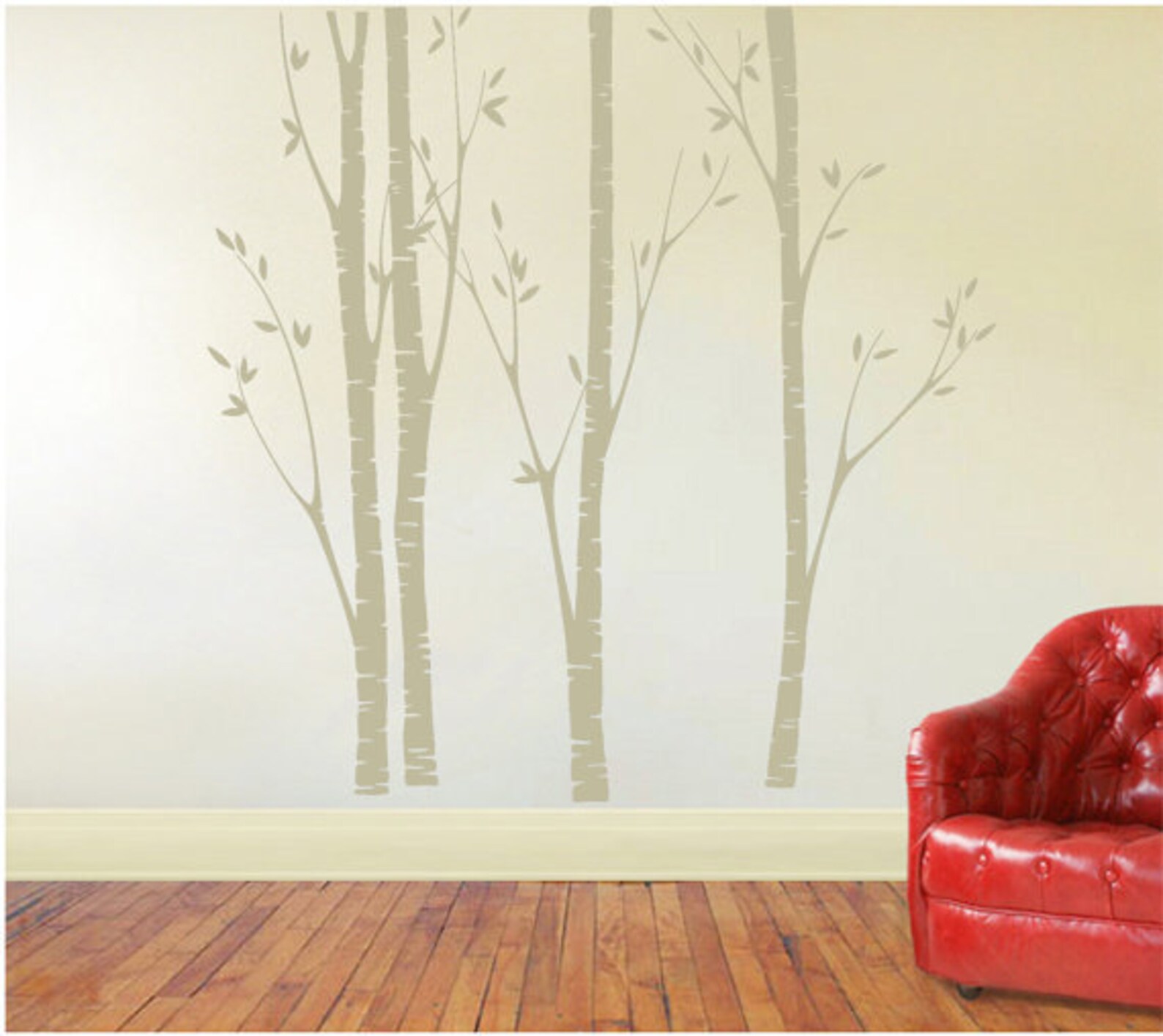 Birch Tree Wall Decals Birch Tree Decal White Tree Wall Etsy